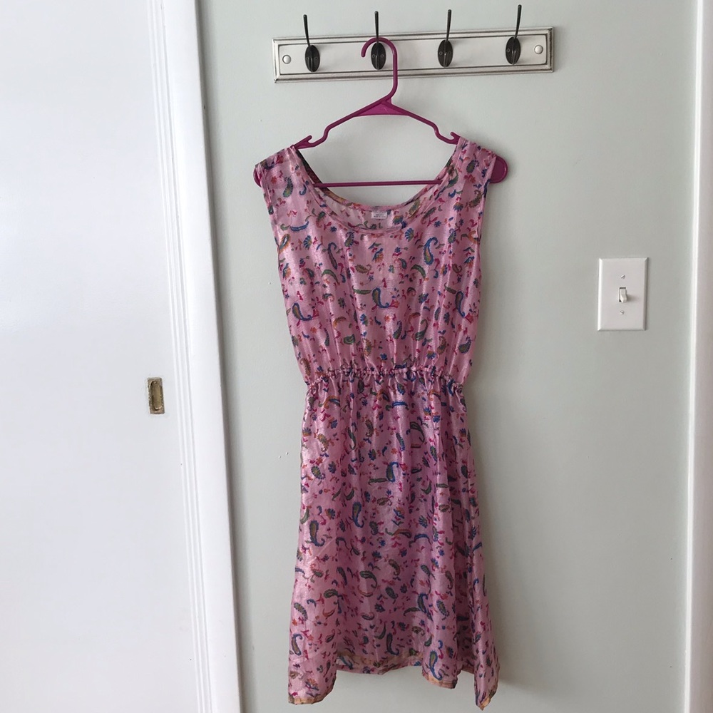 pink dress size medium 100% silk